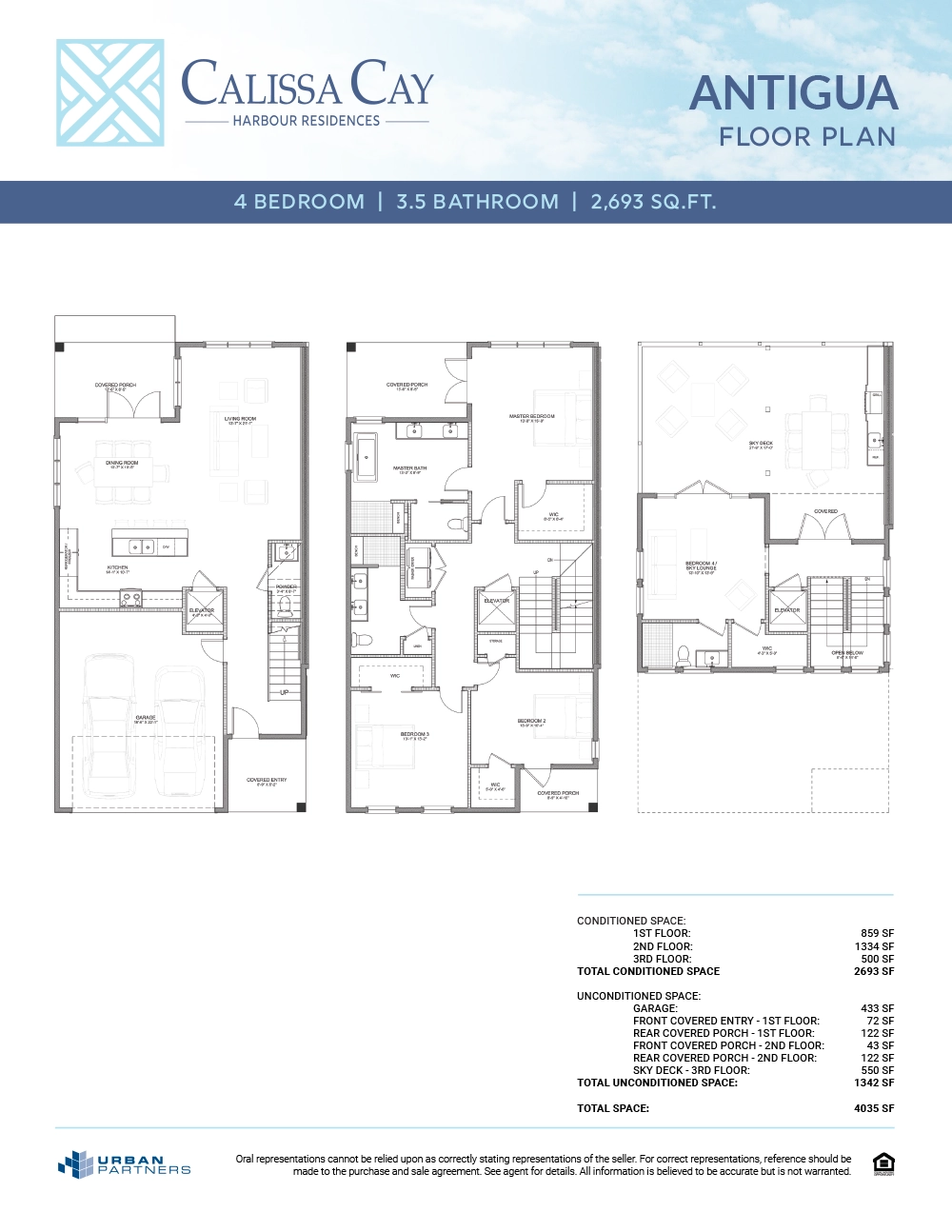 Calissa Calissa Cay St. - St. Augustine waterfront townhomes: Antigua floorplan 