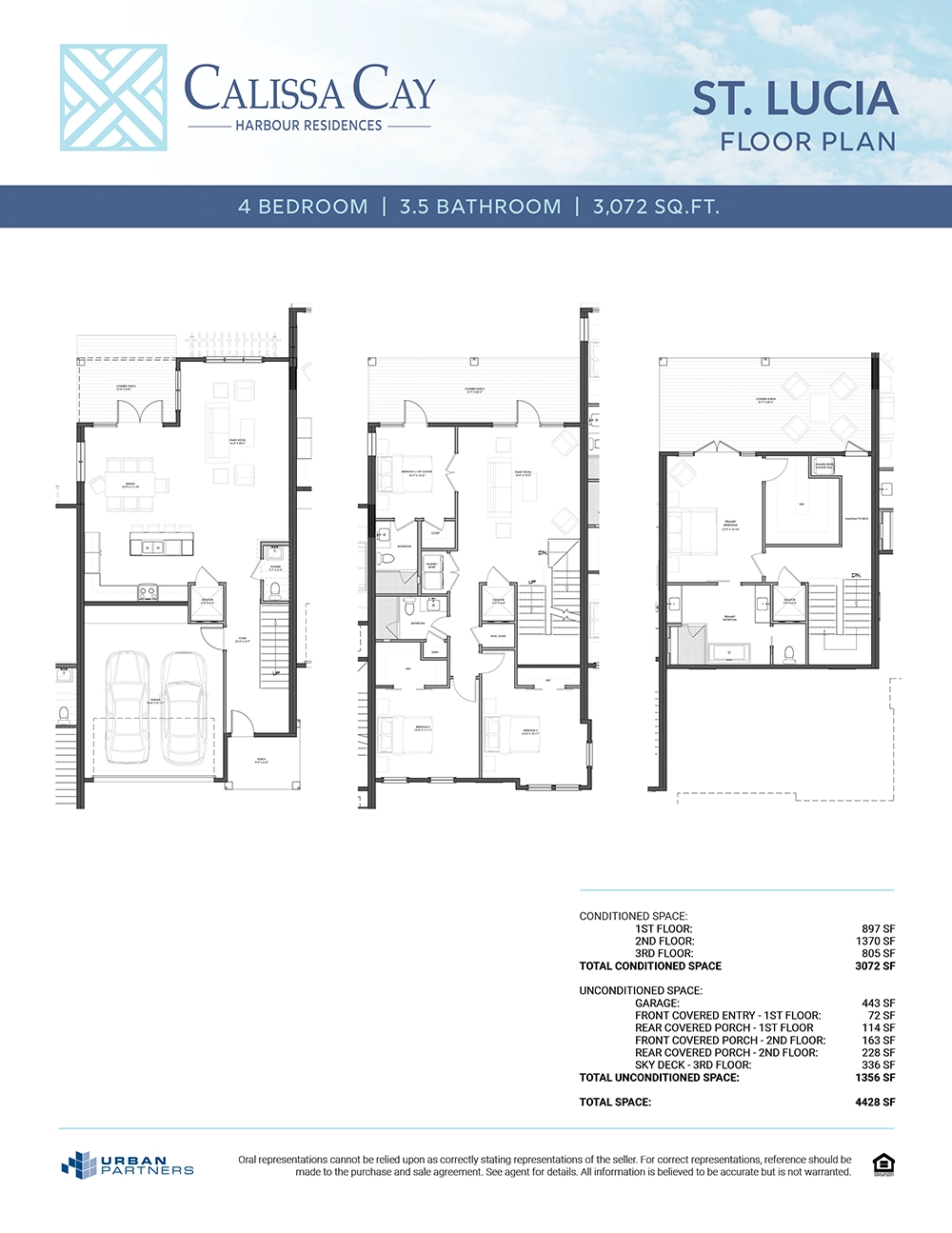 Calissa Calissa Cay St. - St. Augustine waterfront townhomes: St. Lucia floorplan 