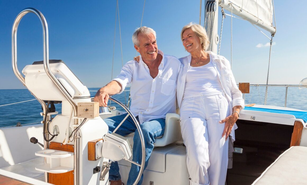 Couple boating in St. Augustine