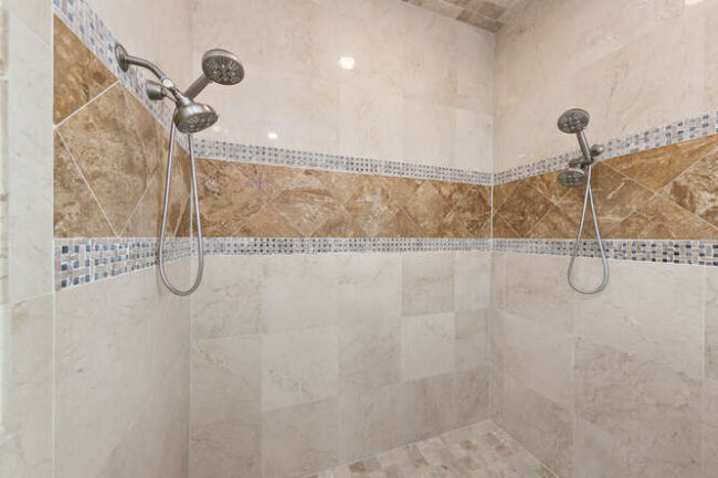 Primary walk-in shower. 23 Corona Rd.