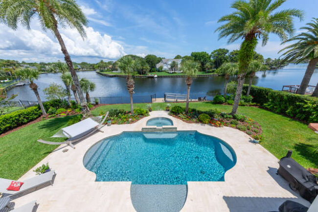 Pool and lagoon view from the second floor. 23 Corona Rd.