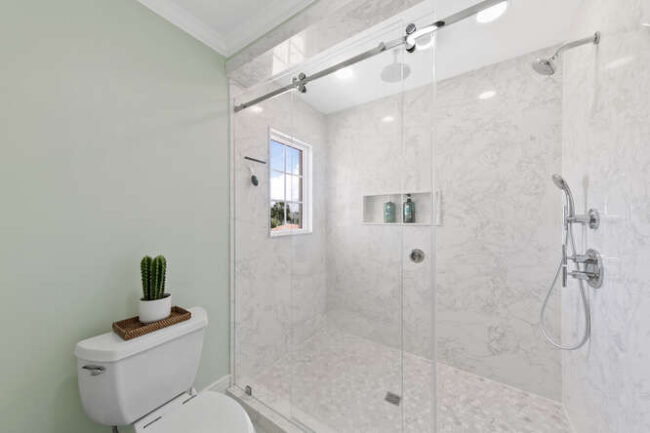 23 Corona Rd. Bathroom with walk-in shower