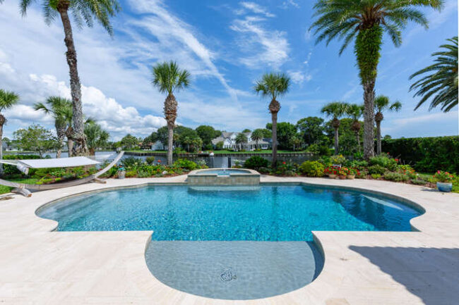 Resort-style pool at 23 Corona Rd Old Ponte Vedra Beach Coastal Estate