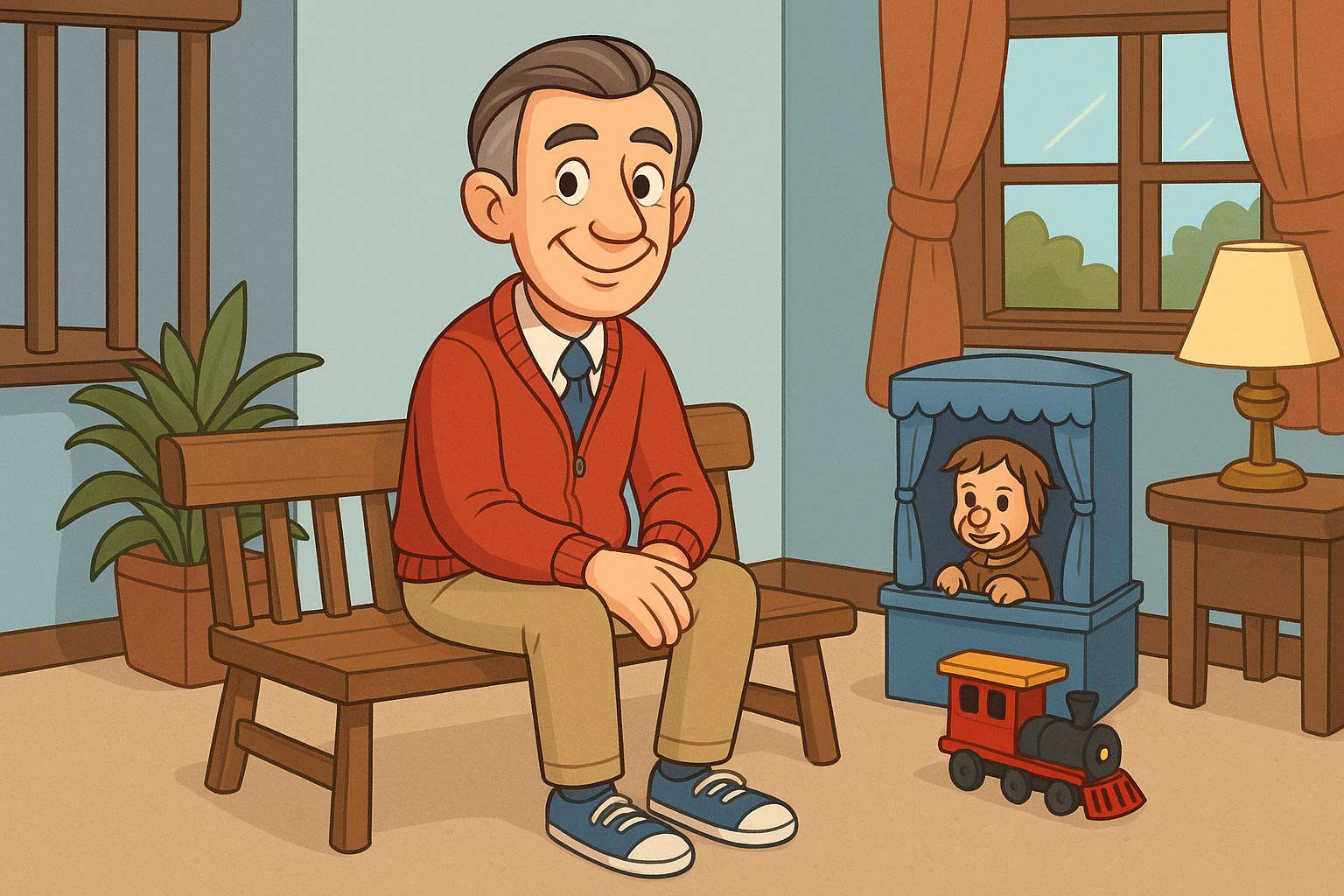 Man in sweater sitting on bench Man in sweater sitting on bench